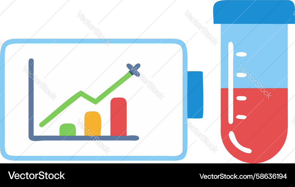 Chemical Analysis with Data Graph Vector Image