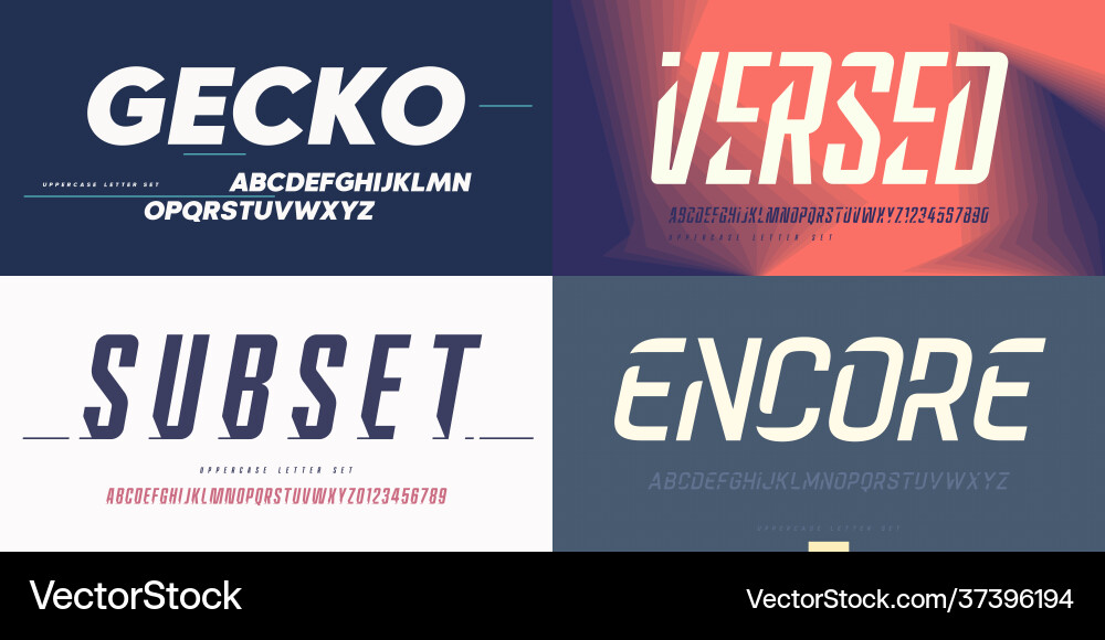 Collection stylish sans serif fonts Collection stylish sans serif fonts vector image