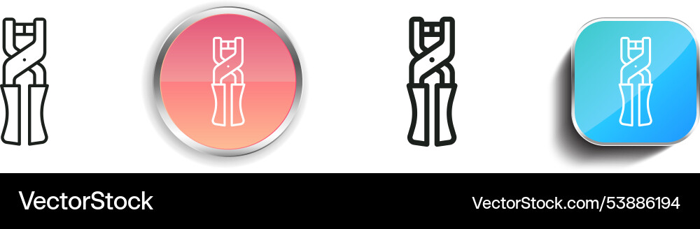 Eyelet icon thin linear regular and button style Vector Image