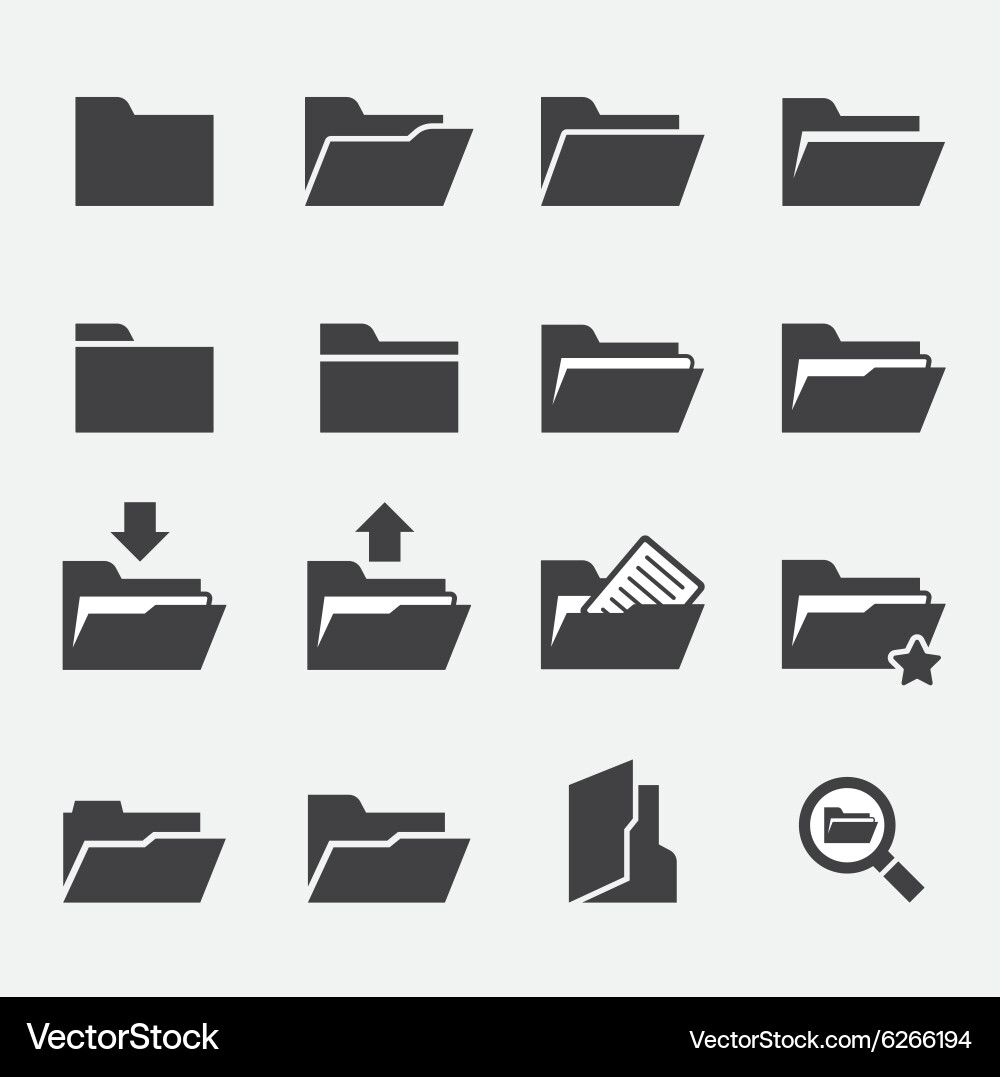 Folder Collection Icons Royalty Free Vector Image