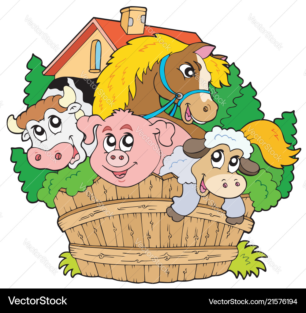 Group of farm animals vector image