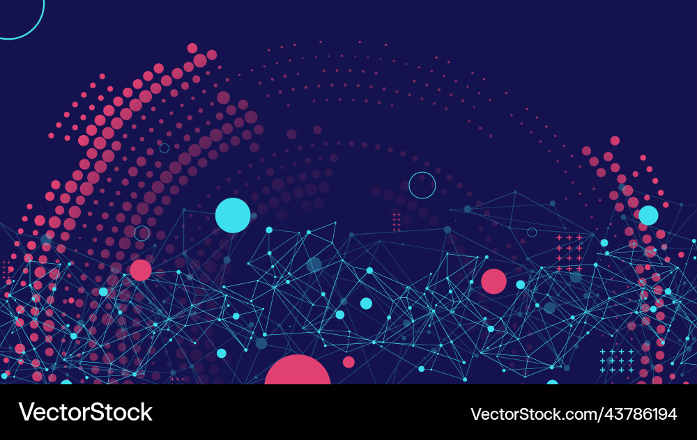 Halftone science background with connecting dots Halftone science background with connecting dots vector image