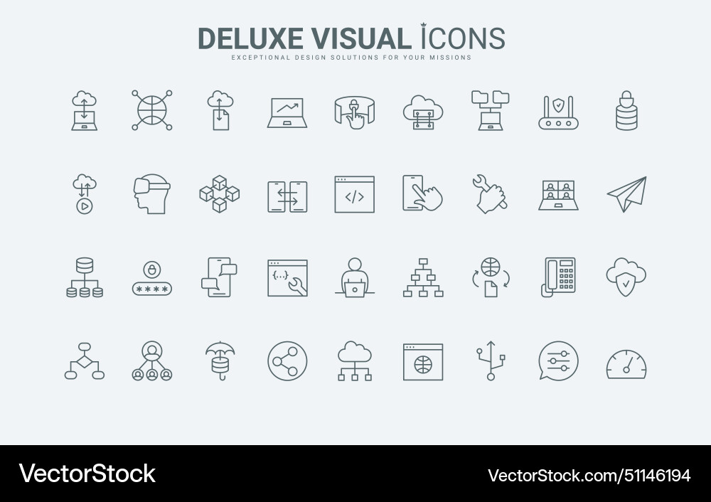 Network data system and architecture line icons Network data system and architecture line icons vector image