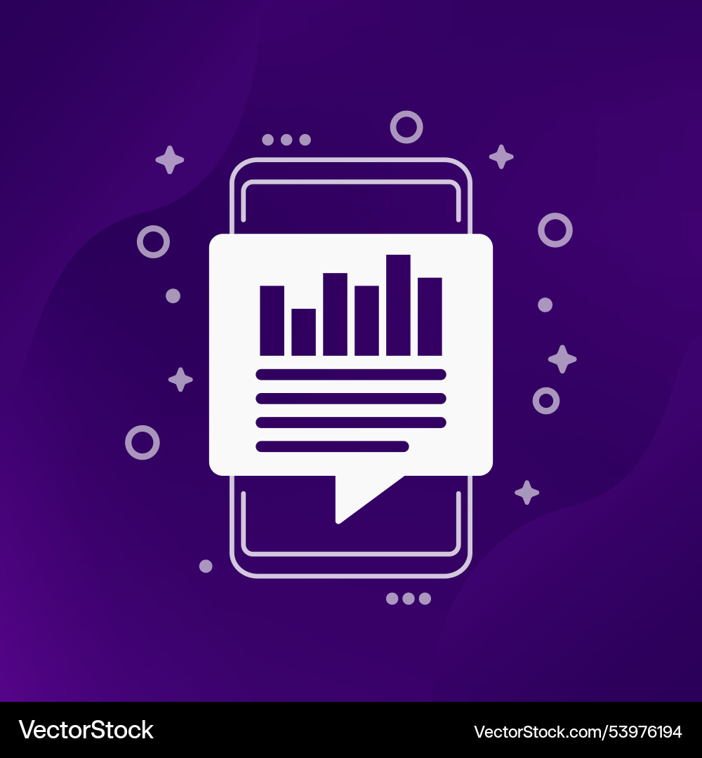 Performance report icon with a smart phone Vector Image