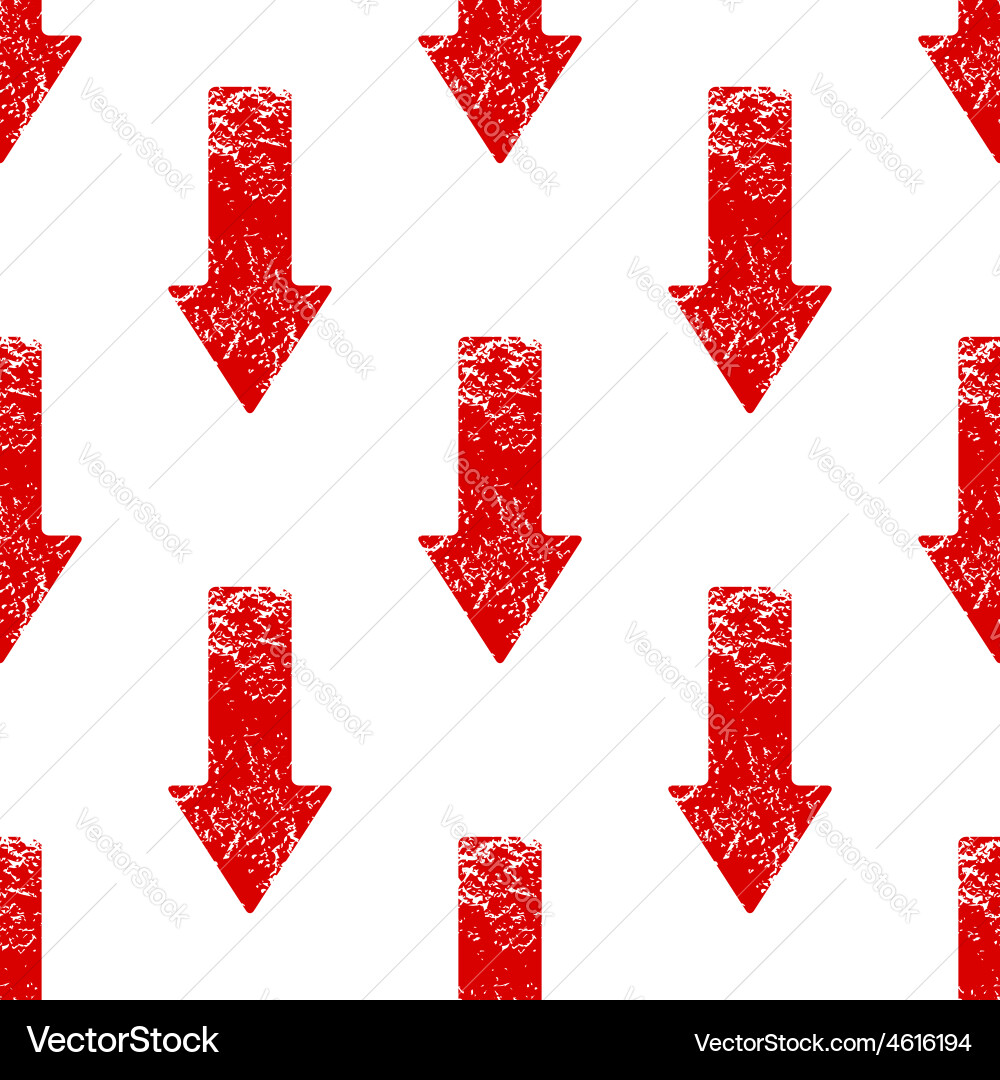 Red down arrow pattern vector image