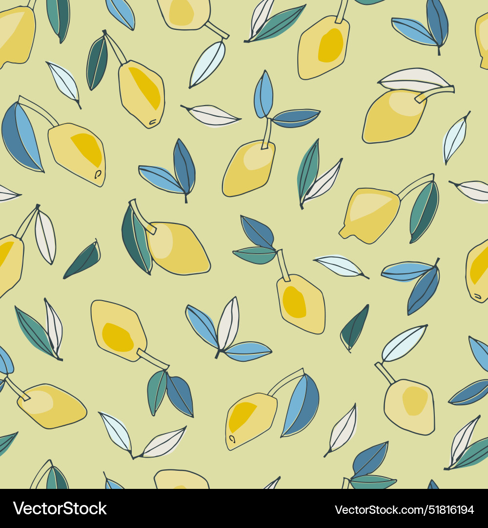 Seamless pattern with lemons for textile design Seamless pattern with lemons for textile design vector image