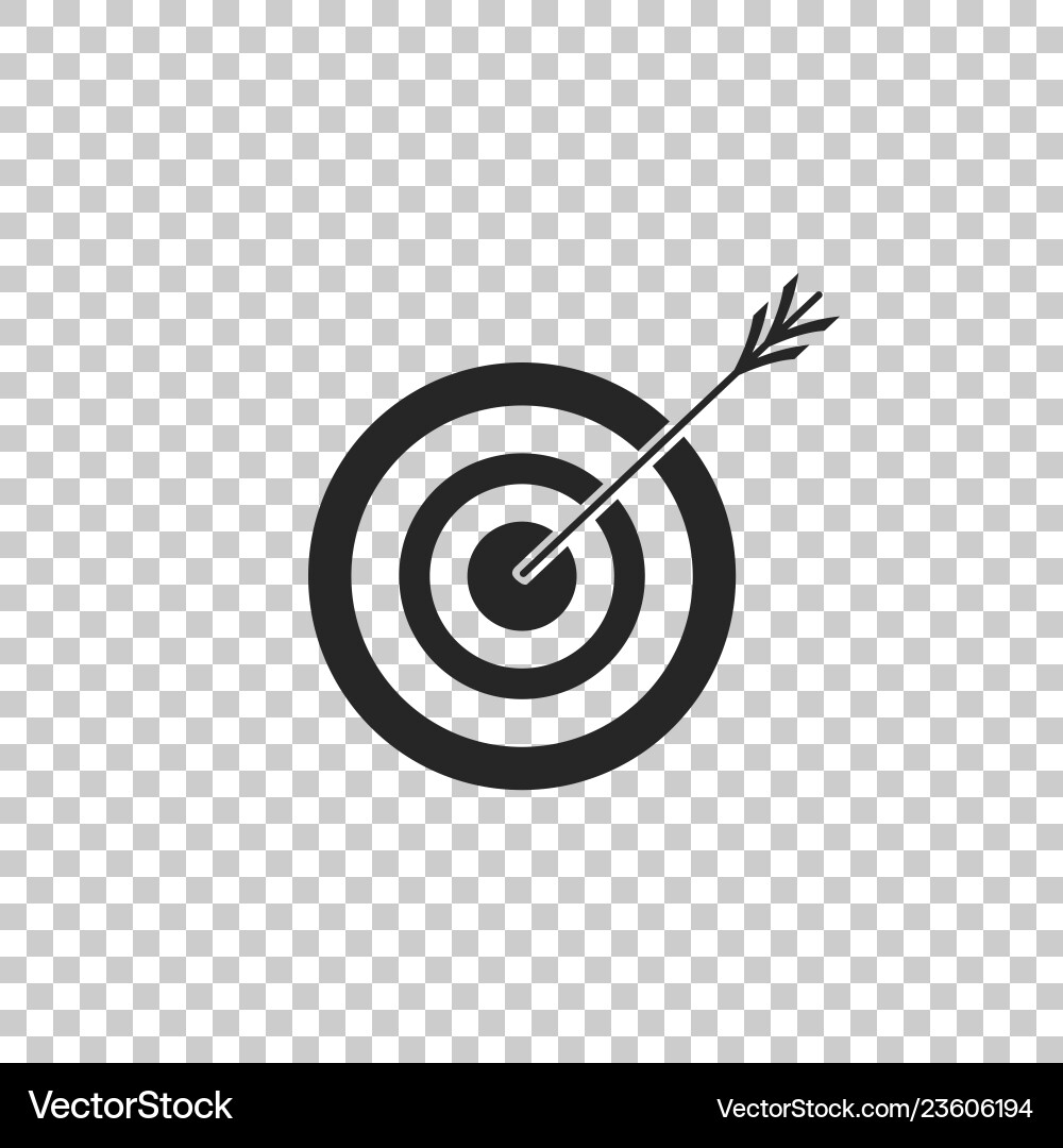 Target with arrow icon on transparent background Target with arrow icon on transparent background vector image