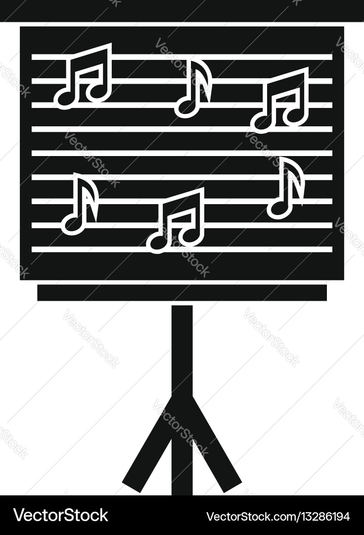 Whiteboard with music notes icon simple style Vector Image