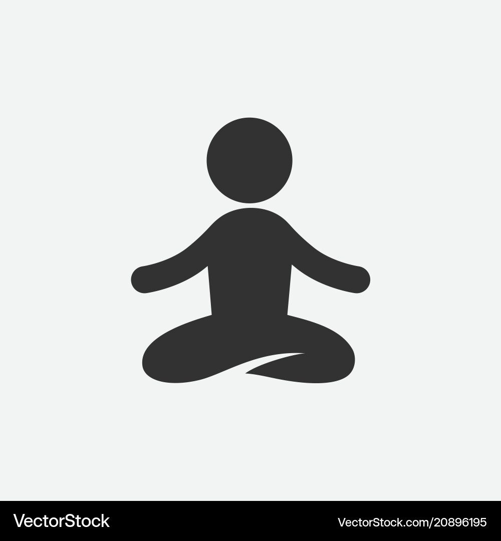 Black and white yoga icon Black and white yoga icon vector image