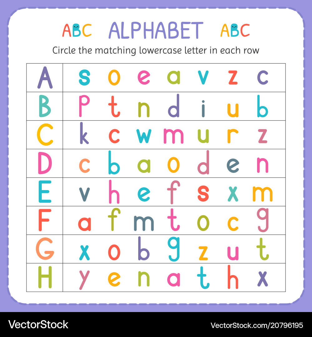 Circle the Matching Letters - Kindergarten Workshe vector image