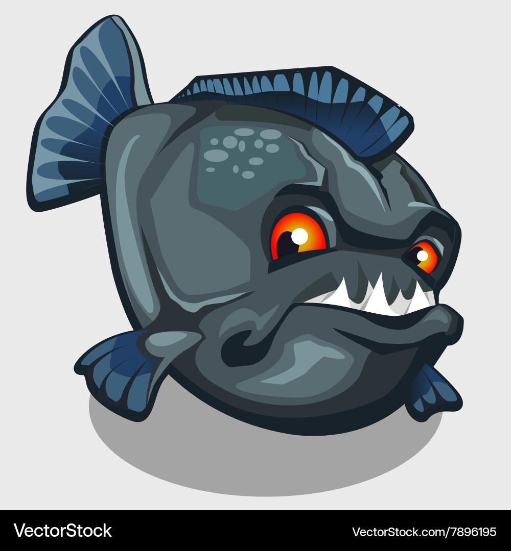 Evil piranha with sharp teeth isolated Vector Image