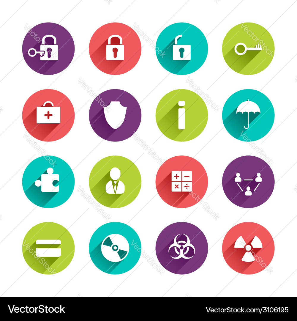 Flat application icons set vector image