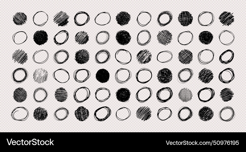 Hand drawn scribble circles Royalty Free Vector Image