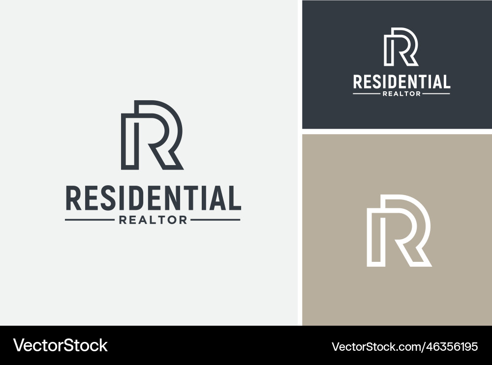 Initial letter r rr monogram connected line logo Vector Image