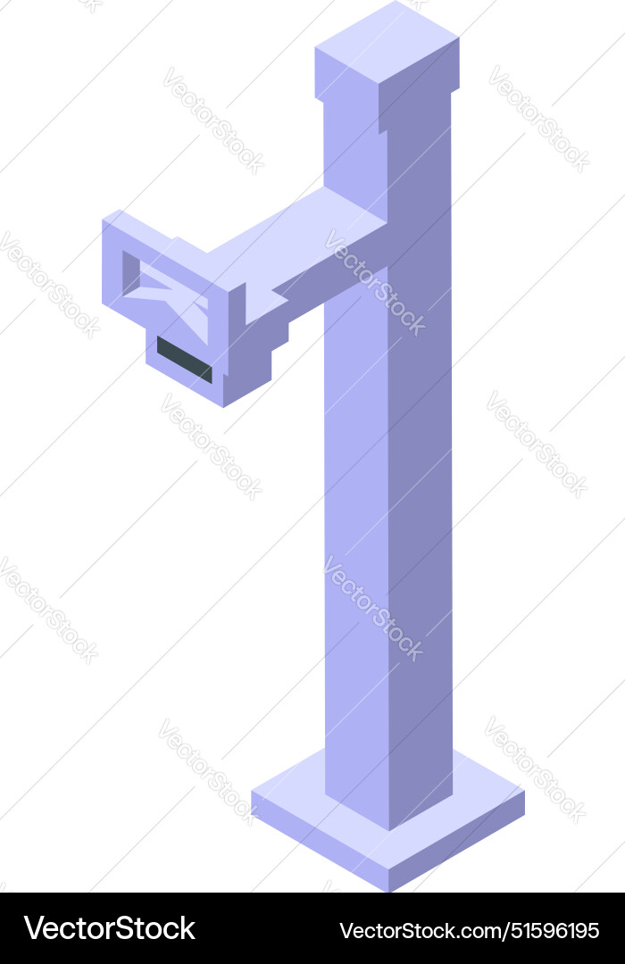 Modern sensor standing on metal pole detecting Modern sensor standing on metal pole detecting Vector Image