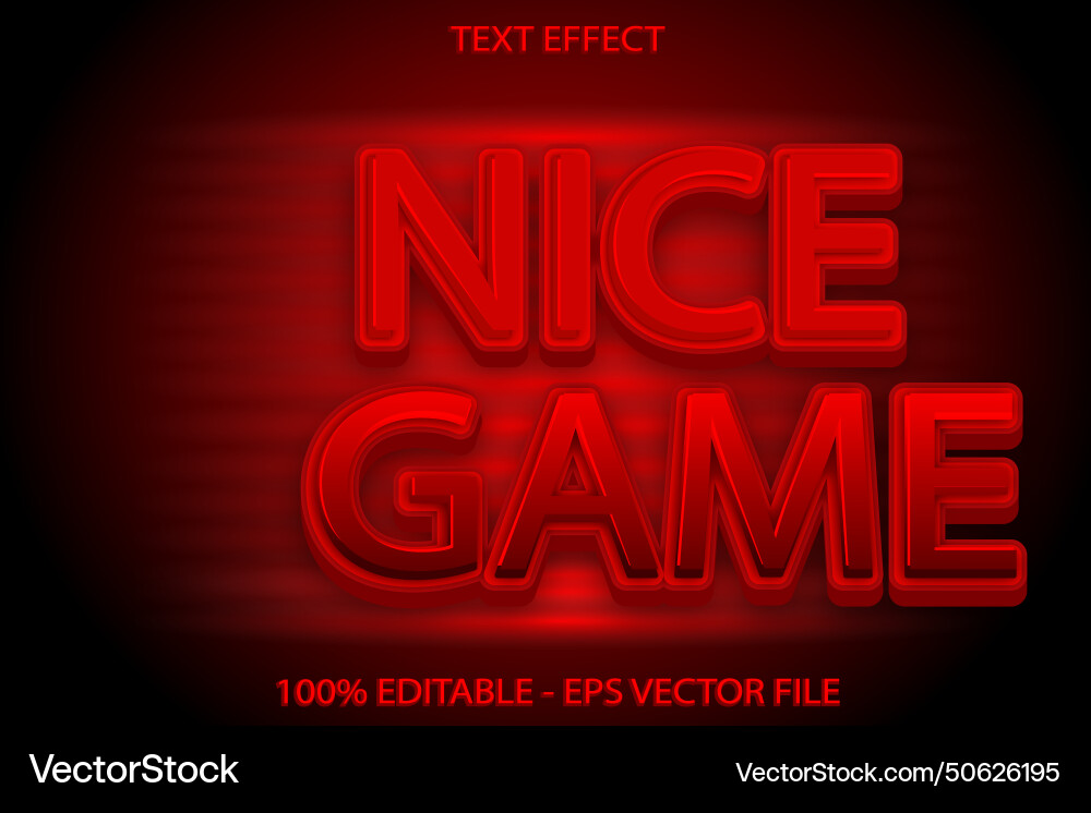 Nice game editable text effect 3d emboss style Nice game editable text effect 3d emboss style vector image