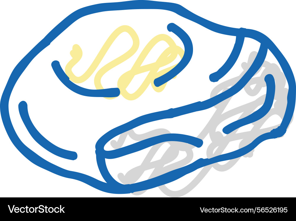 Peeled oyster icon doodle Vector Image