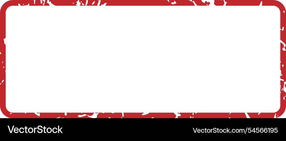Red grunge rectangular frame featuring rounded Vector Image
