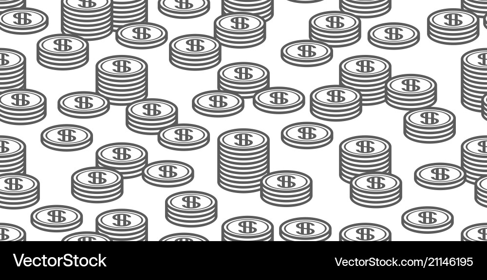 Seamless pattern with coins Seamless pattern with coins vector image