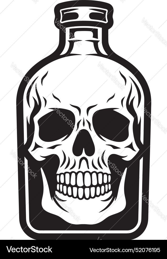 Wraith whiskey design with skull ensnared Vector Image