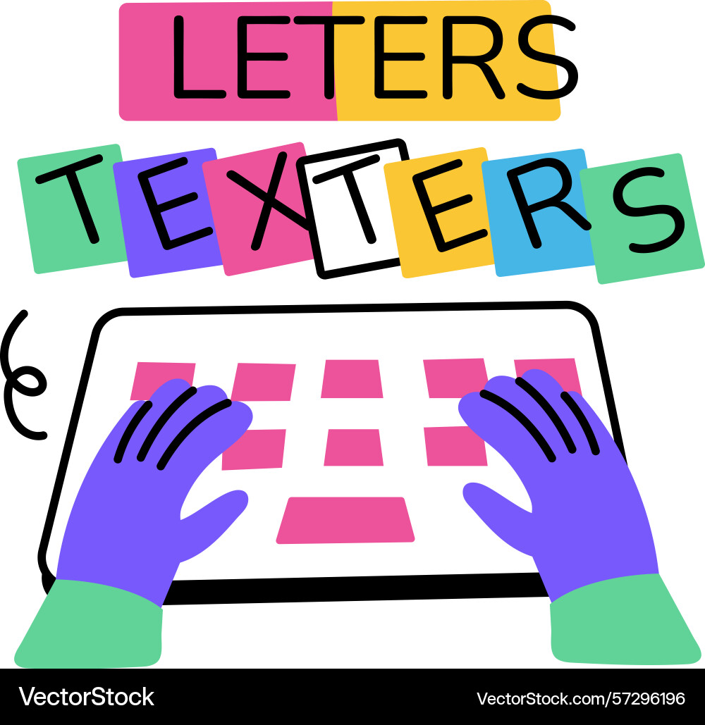 A flat style of using text tool vector image