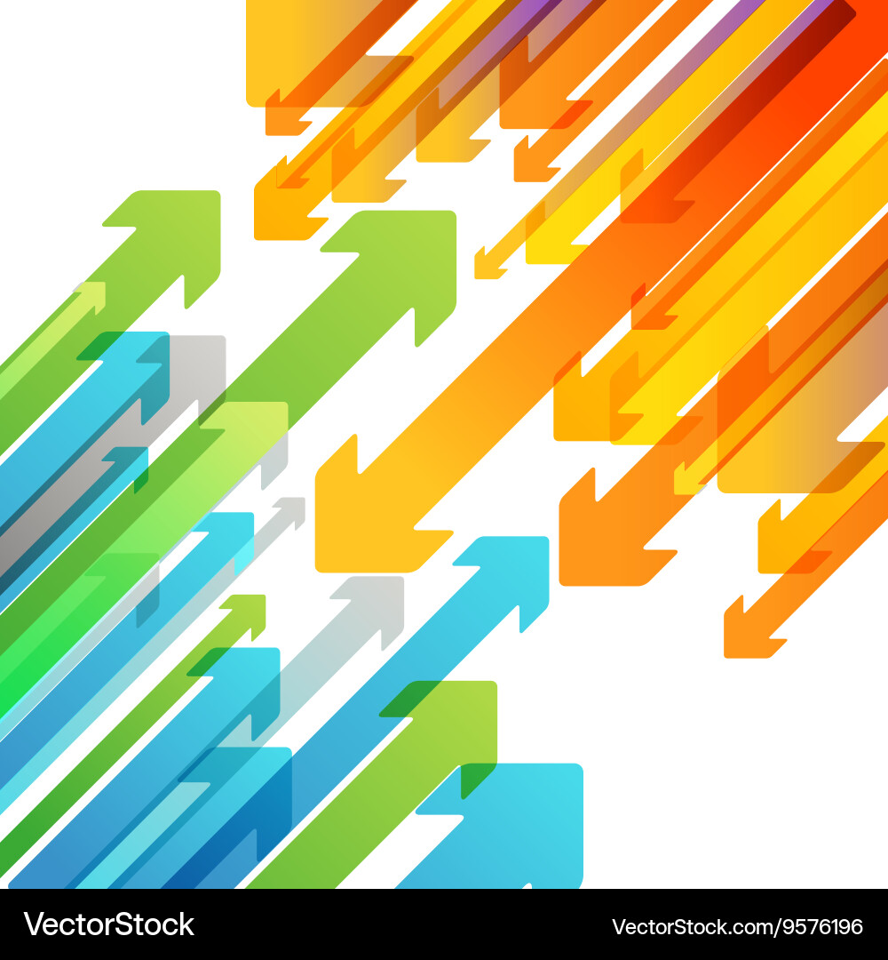 Abstract background of different color arrows vector image