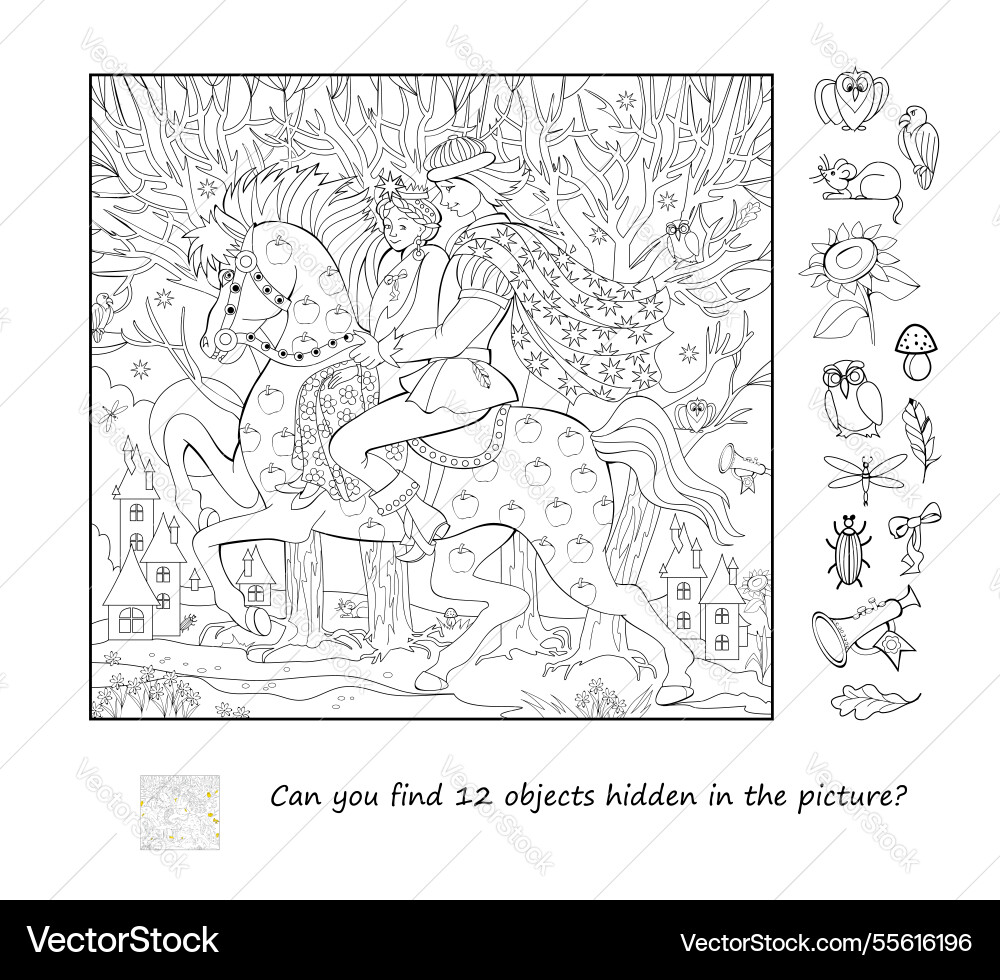 Can you find 12 objects hidden in the picture Can you find 12 objects hidden in the picture vector image