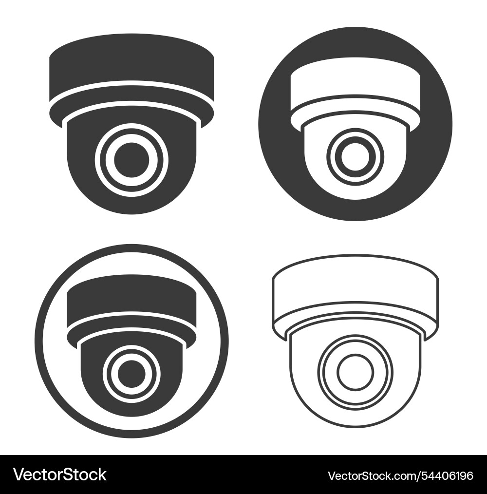 Cctv security camera icon set cameras Royalty Free Vector