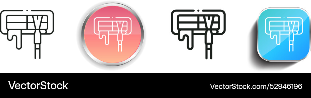 Cleaning icon thin linear regular and button vector image