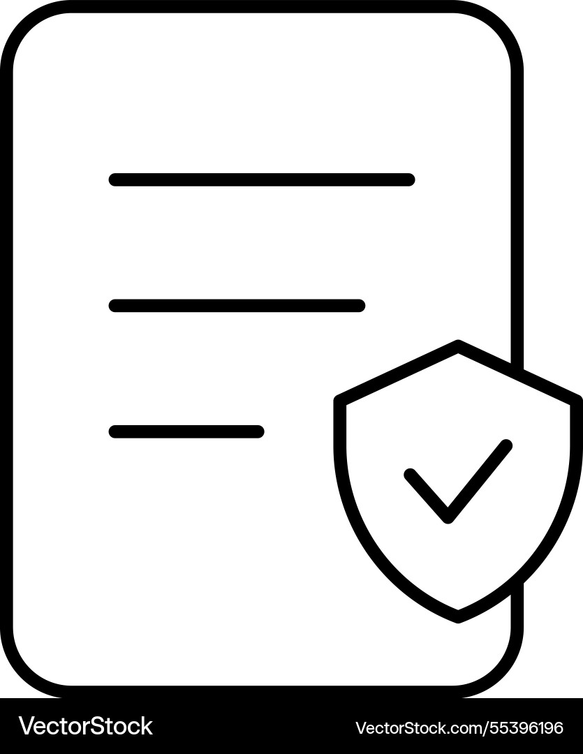 Document with checkmark shield Vector Image