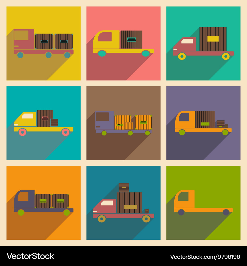 Flat with shadow concept and mobile application Vector Image