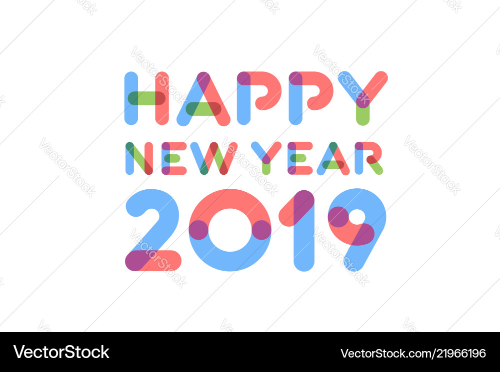 Happy new year 2019 greeting card design Happy new year 2019 greeting card design vector image