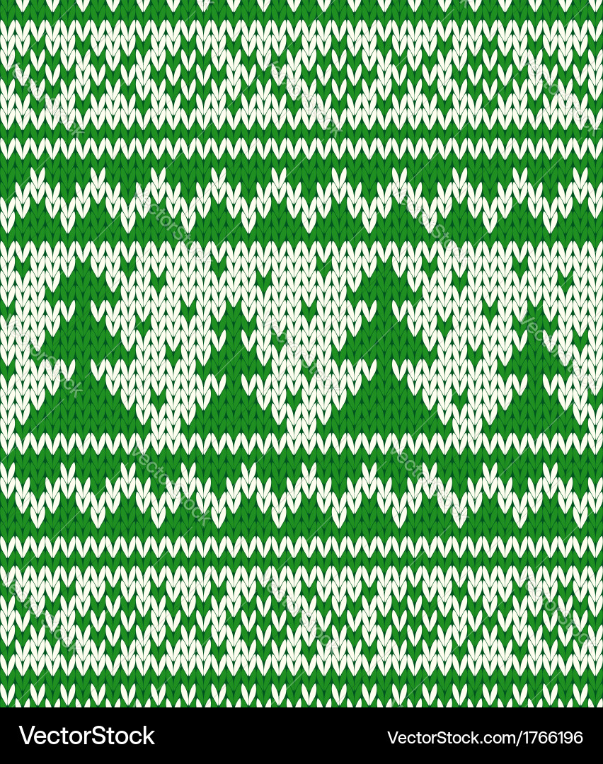 Knitted seamless pattern with fir-trees vector image