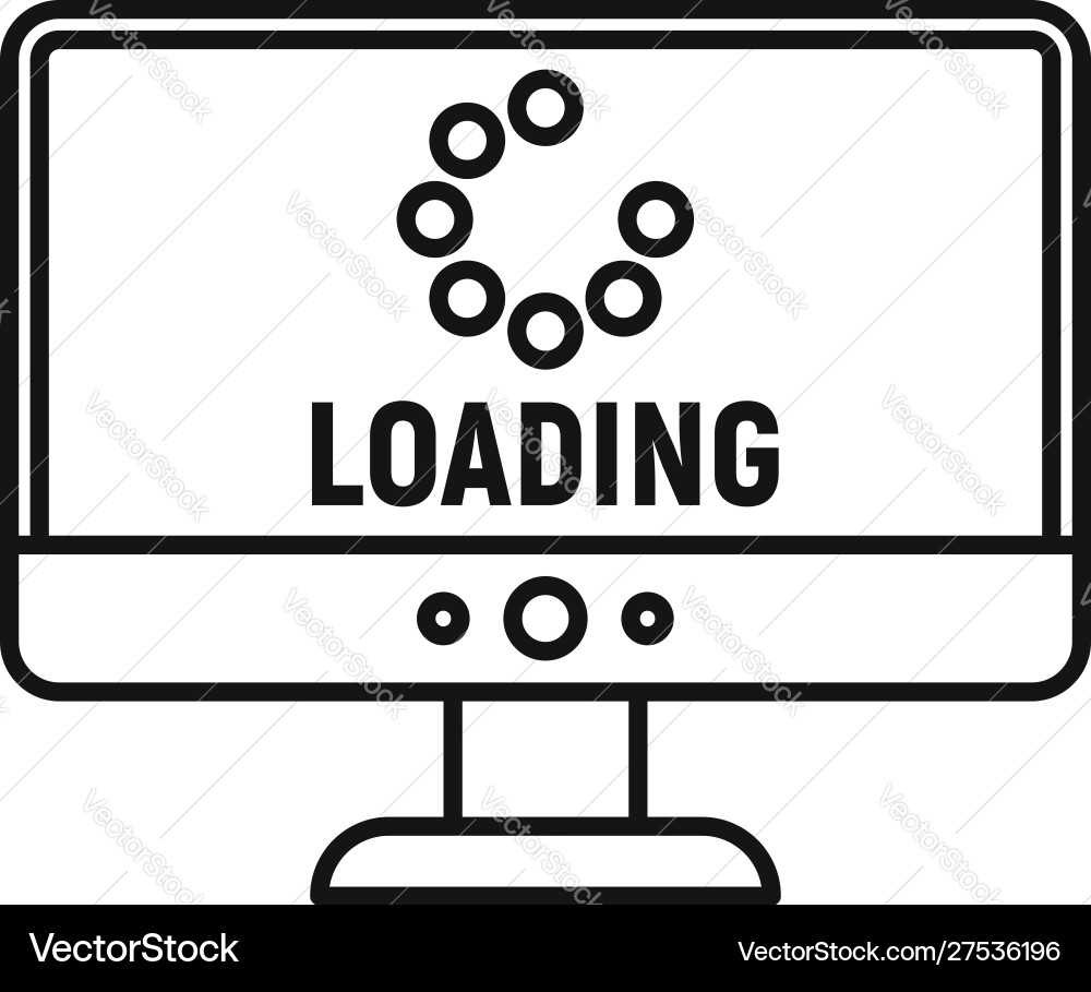 Loading computer update icon outline style Vector Image