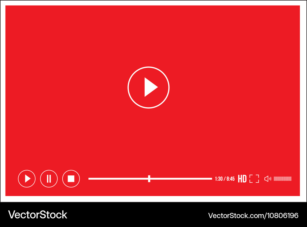 Modern web flat video player interface Vector Image