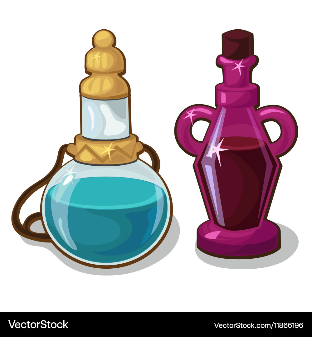 Two bottles of elixir on white background Vector Image