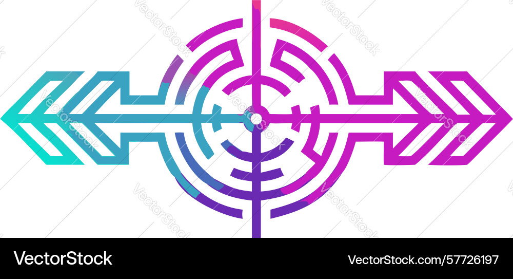 Abstract target arrow icon for digital uiux vector image