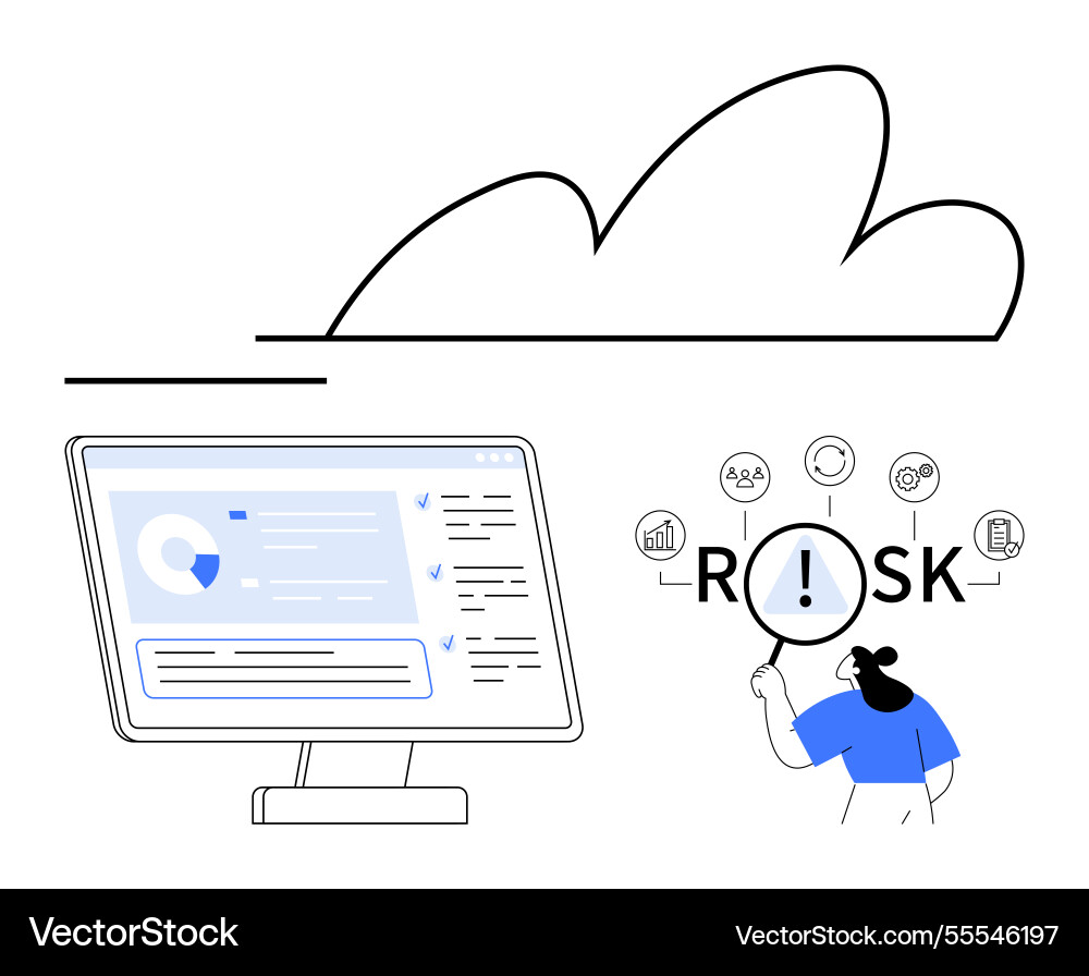 Analyzing risk management data using cloud vector image