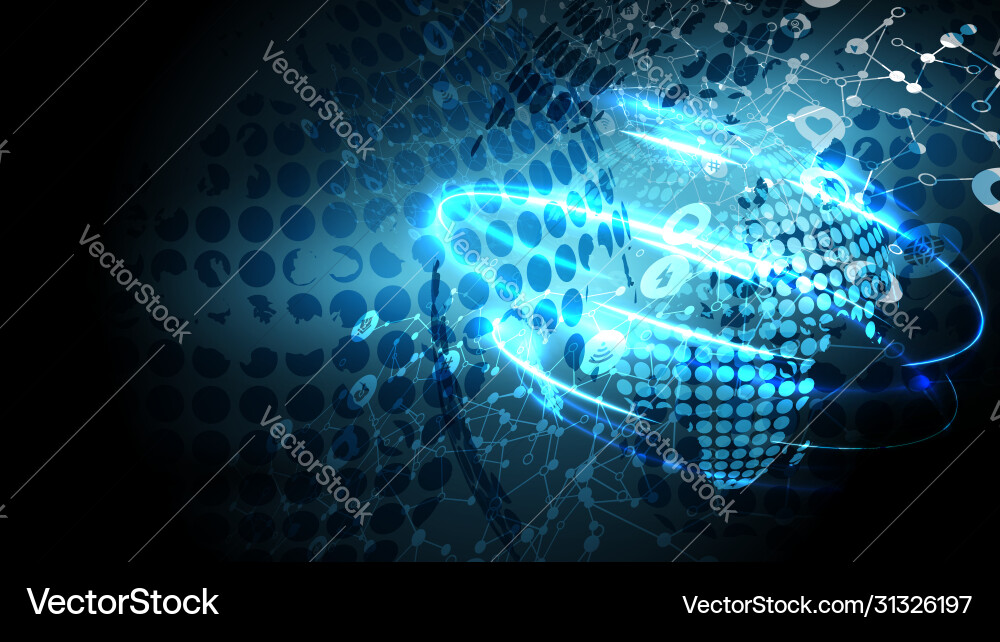 Blue abstract network background with globe Blue abstract network background with globe vector image