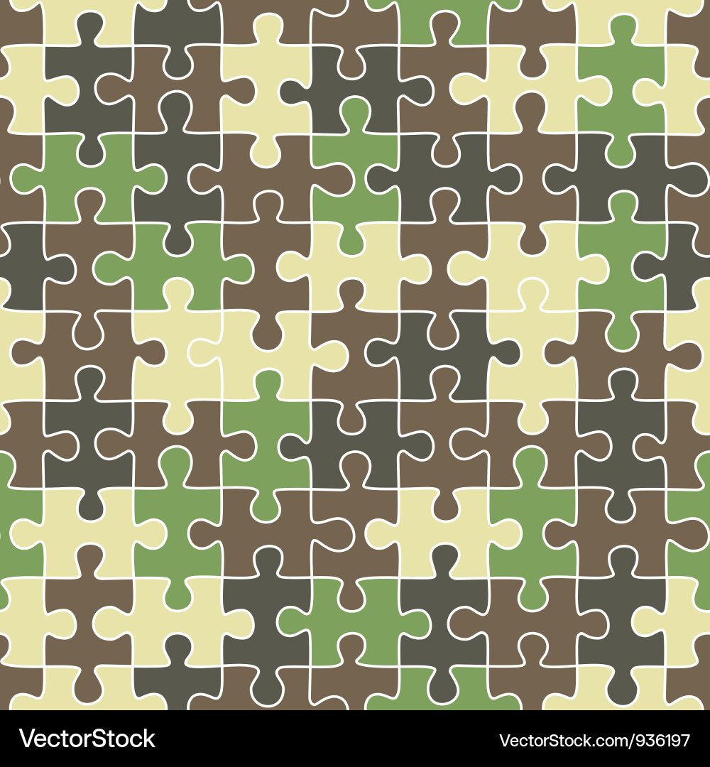 Camouflage Puzzle Pattern Vector Image