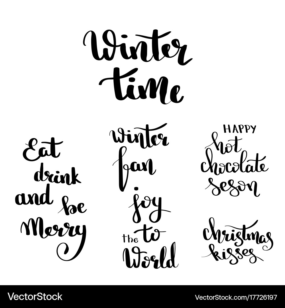 Christmas Lettering & Calligraphy Set Vector Image
