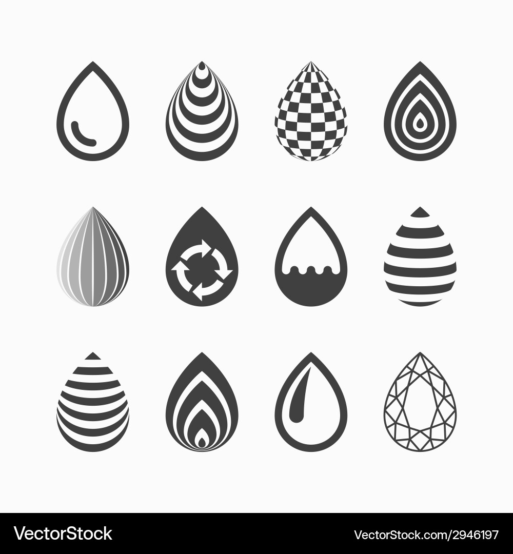 Drop icons Royalty Free Vector Image - VectorStock
