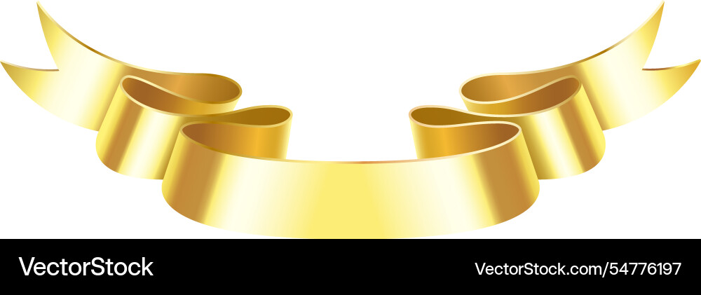 Golden ribbon banner swirling with elegant curves Golden ribbon banner swirling with elegant curves vector image