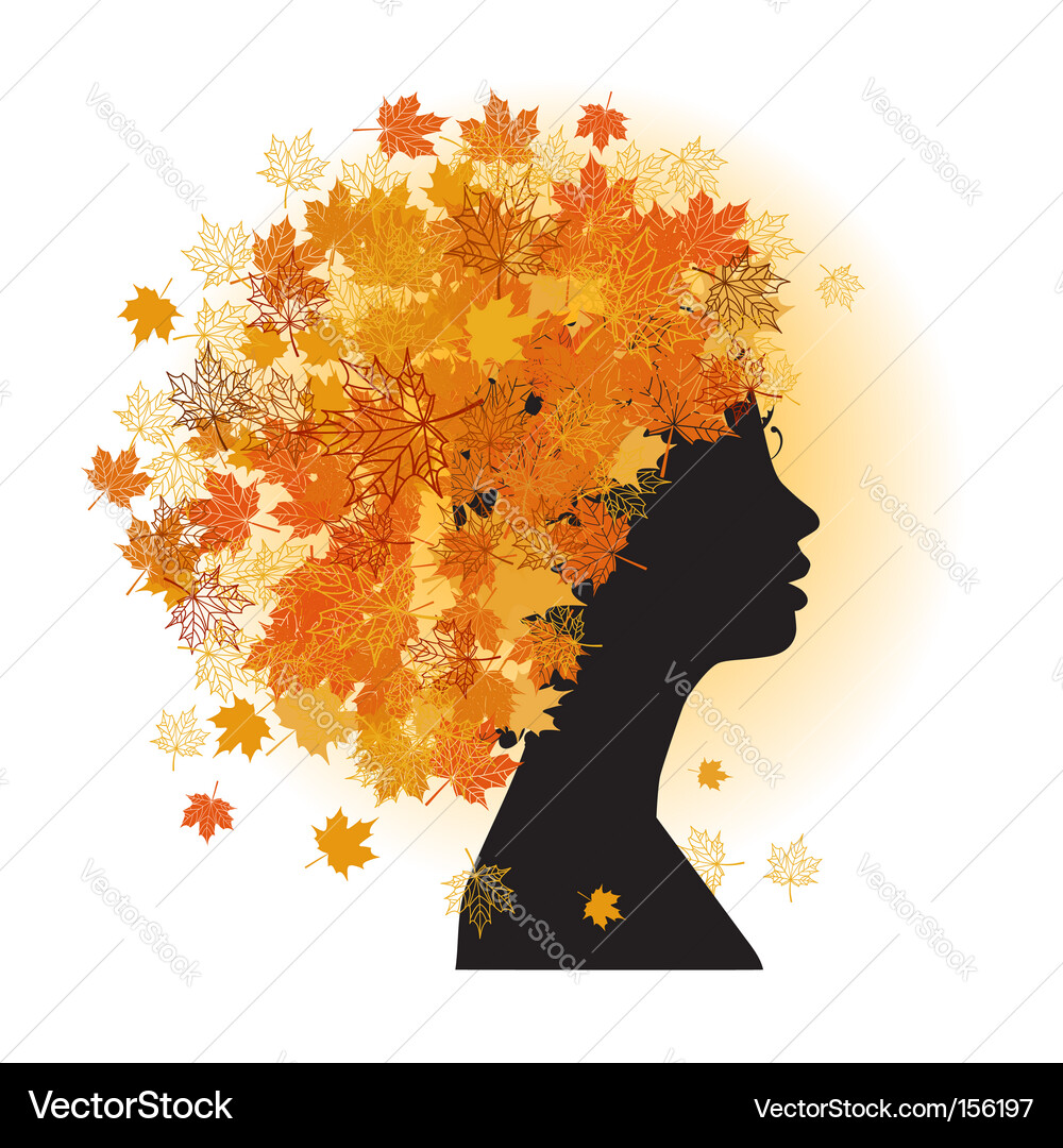 Herbst Haar Porträt Vektorbild