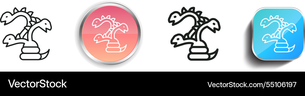 Hydra icon thin linear regular and button style vector image