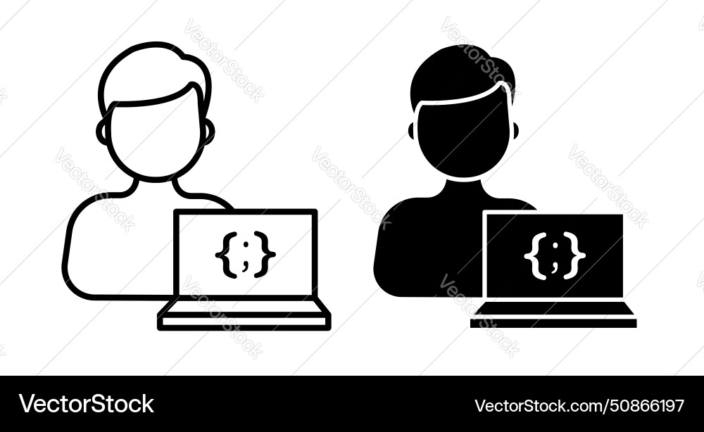 Programmer icon set software web application Vector Image