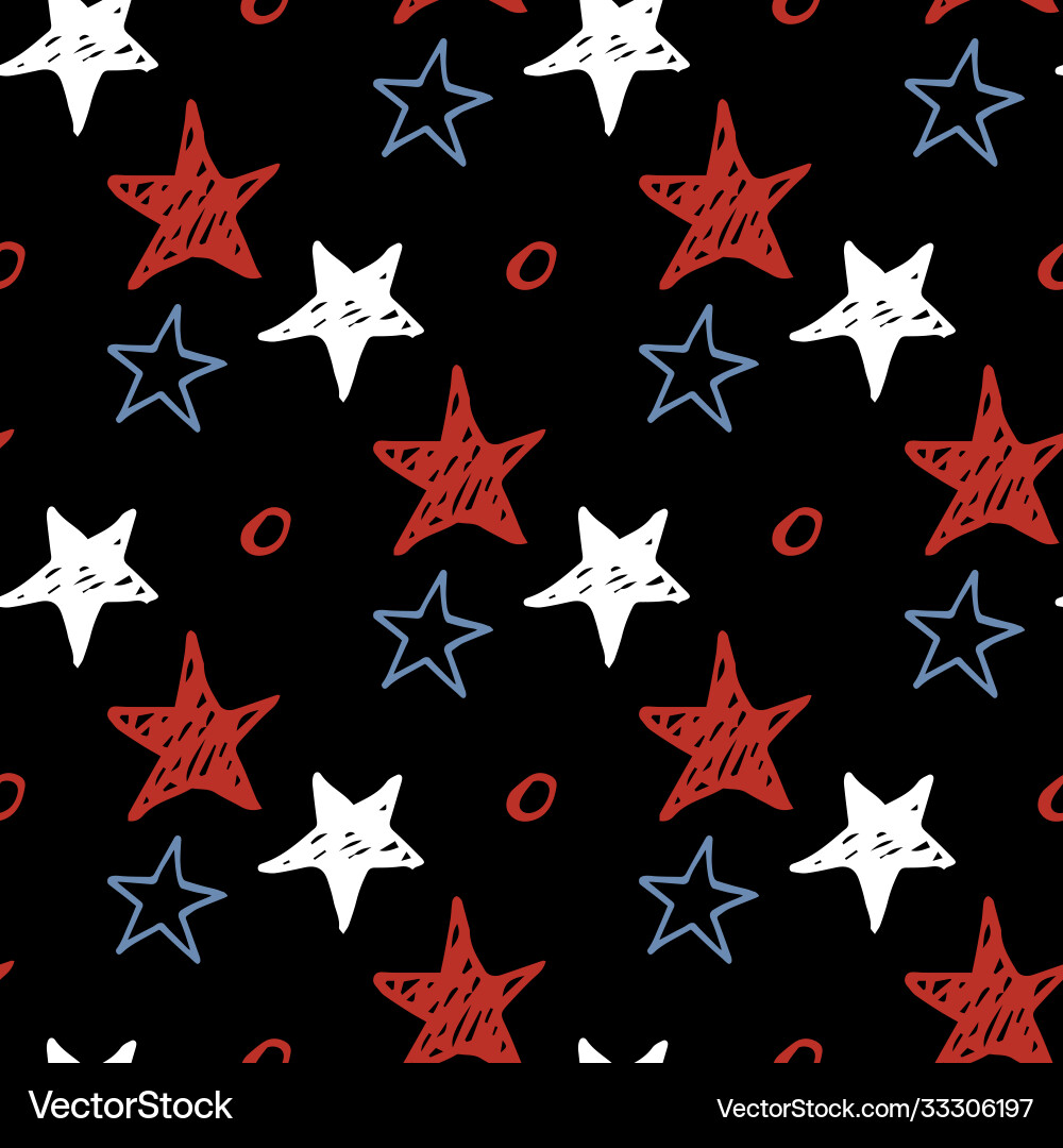 Seamless star pattern hand drawn sketch stars Seamless star pattern hand drawn sketch stars vector image