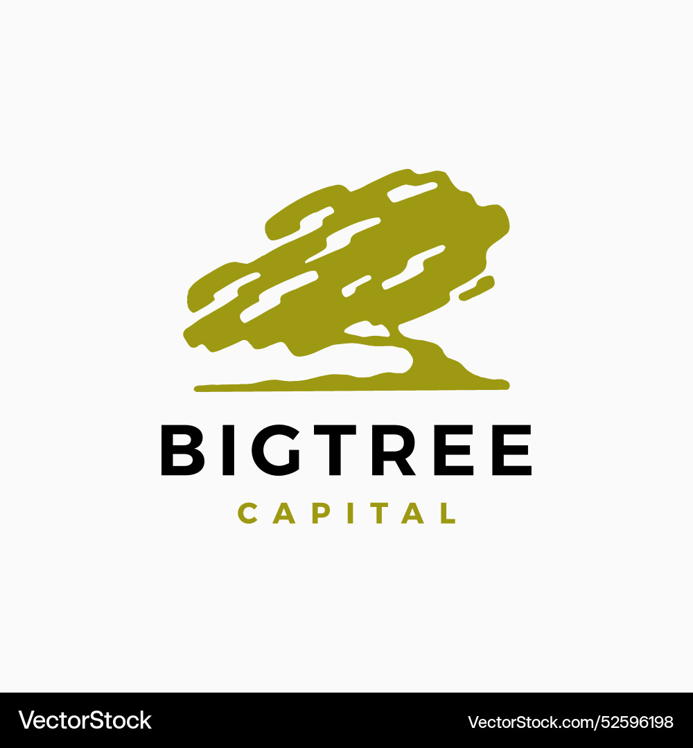 Big tree silhouette growth logo icon Vector Image