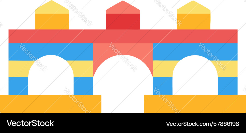 Building block arch bridge playful construction Vector Image