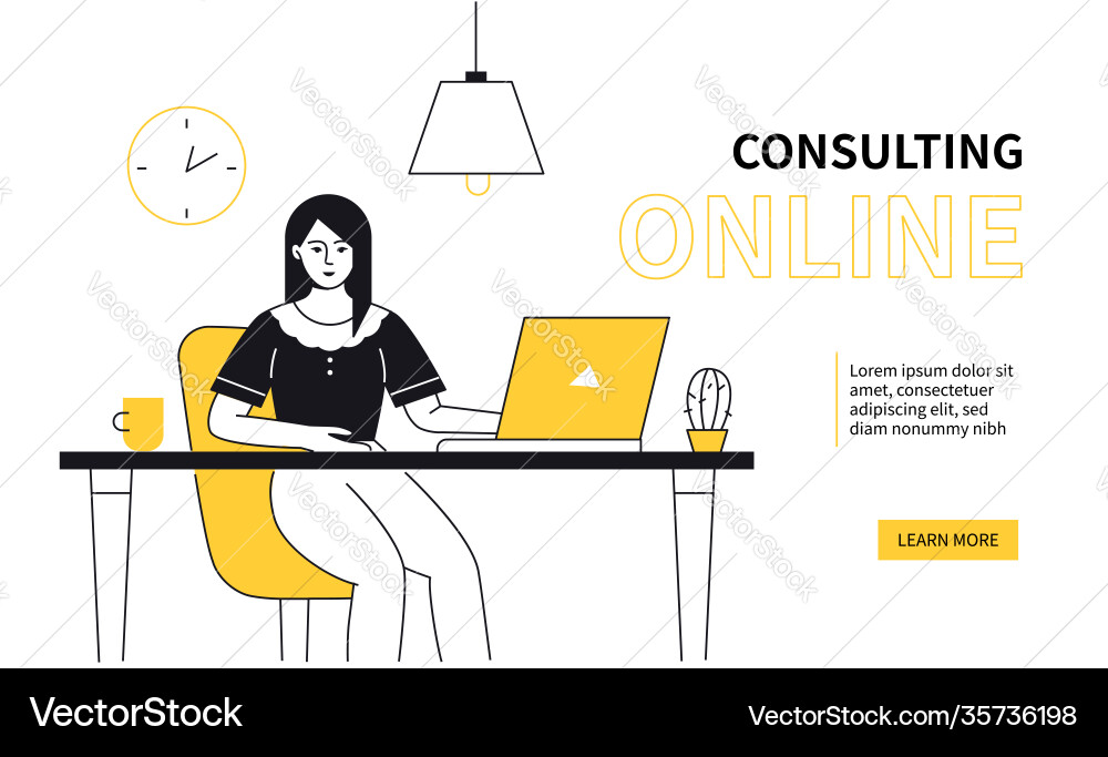 Consulting online - colorful line design style web Vector Image